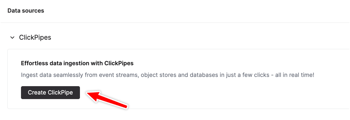 С�оздание ClickPipe